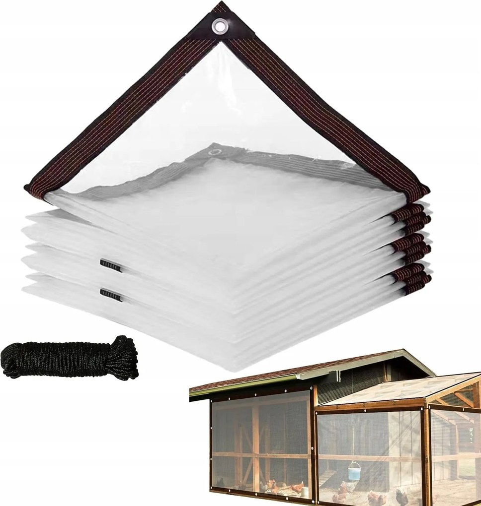 Ponyva Átlátszó Kerti Terasz Vízálló Uv-álló 2X2M Ponyva