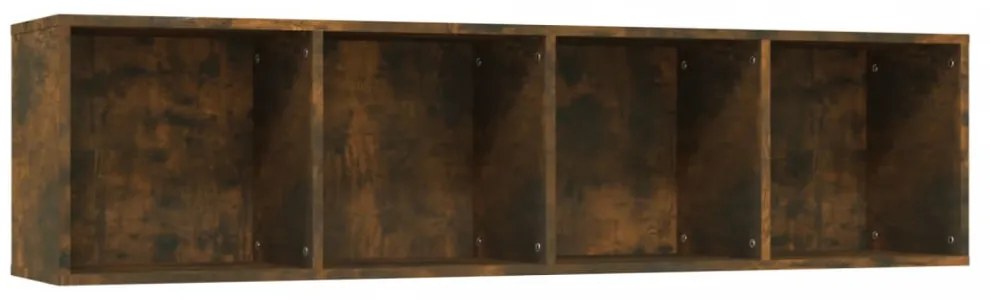 füstös tölgy színű szerelt fa könyv-/TV-szekrény 143x30x36 cm