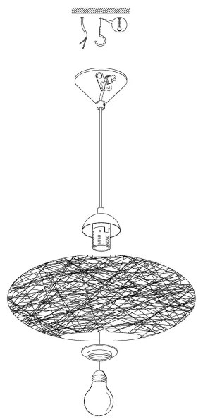 Eglo 93373 - Mennyezeti függesztékes lámpa CAMPILO 1xE27/60W/230V