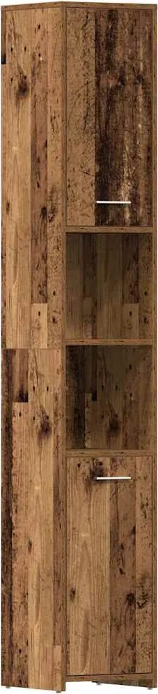 vidaXL antik fa színű szerelt fa fürdőszobaszekrény 30 x 30 x 183,5 cm