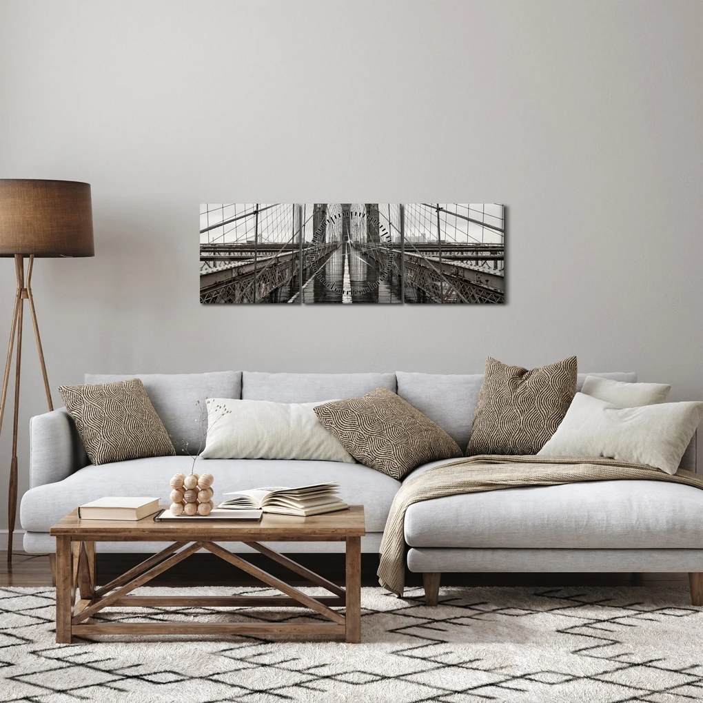 Kép - Brooklyn híd (órával) (90x30 cm)