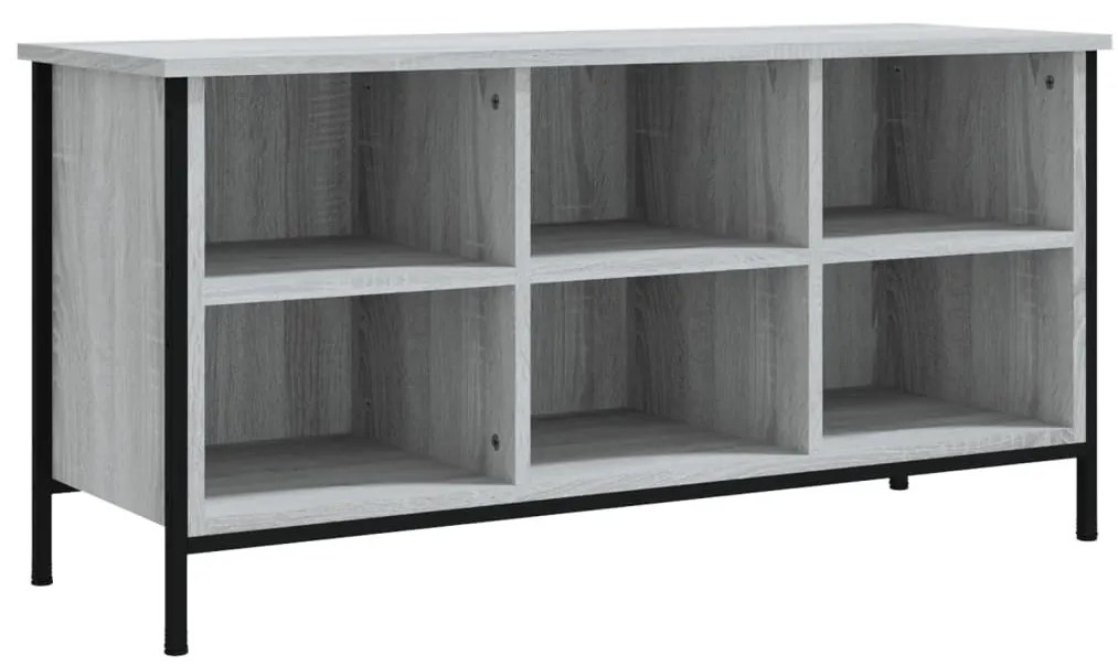 szürke sonoma színű szerelt fa cipőszekrény 100x35x50 cm