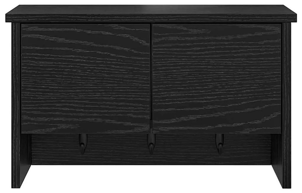 Fali Kabáthorog polcokkal Musta tammi 50 x 20 x 30 cm Faanyag