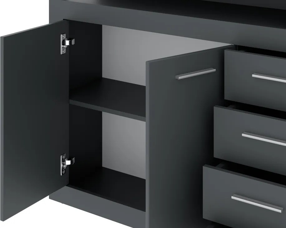 XXL/LUNA KOMODA 4D4S ANTRACYT/ANTRACYT