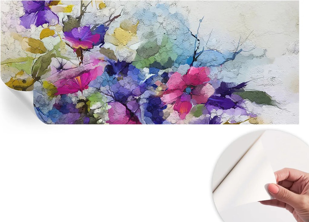 Öntapadós tapéta Falfestmény Prémium Absztrakt virágok 250x104 cm