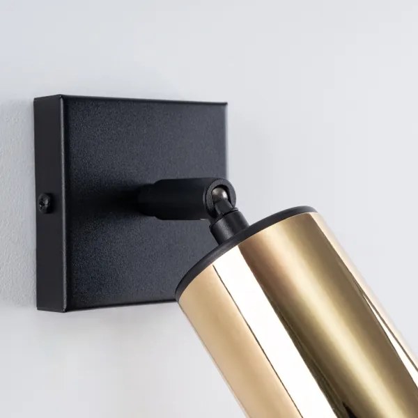 Sollux SL.1382 - Fali spotlámpa WINX 1xGU10/10W/230V fekete/arany