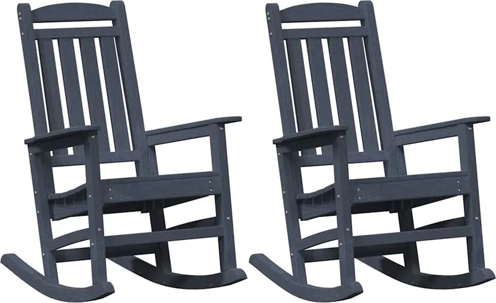 vidaXL Hintaszék 2 pcs Tengerészkék 92 x 70 x 108 cm Polietilén