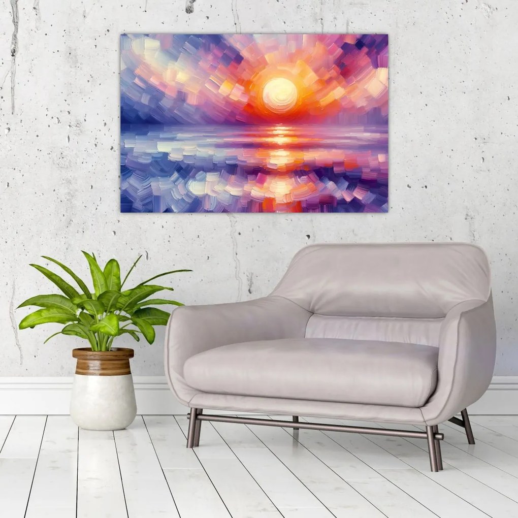 Kép - Színes művészi naplemente (90x60 cm)