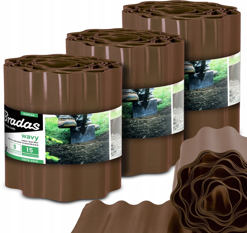Kerti Gyepszegély 15 cm 27 m Hullámos Műanyag Rugalmas Us-p