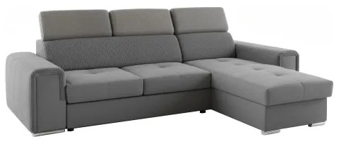 SALVADA univerzális L alakú, kihúzható sarokgarnitúra tárolóval, sötétszürke