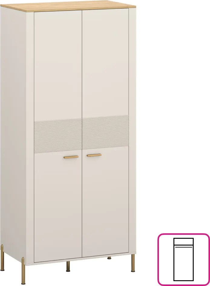 Szekrény, kasmír/kő tölgy, RUNOL 2D