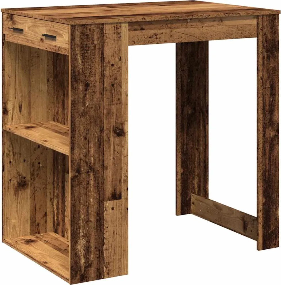 vidaXL antik fa színű szerelt fa bárasztal 102 x 70 x 103,5 cm