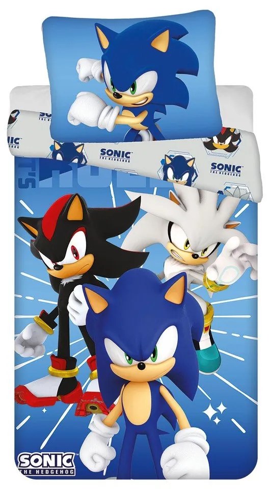 Kék egyszemélyes mikroszálas gyerek ágyneműhuzat 140x200 cm Sonic – Jerry Fabrics