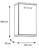 Fali fürdőszobai szekrény VENOM zöld/artisan tölgy