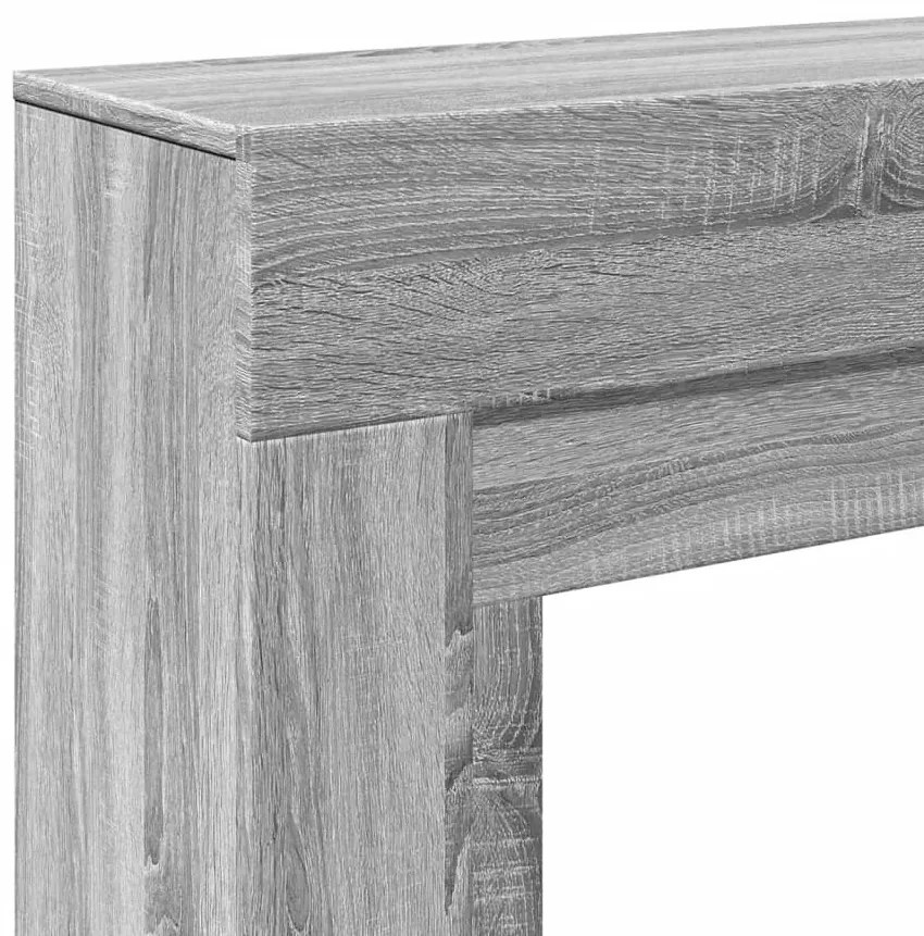 szürke sonoma színű szerelt fa kandallóburkolat 100x30x87,5 cm