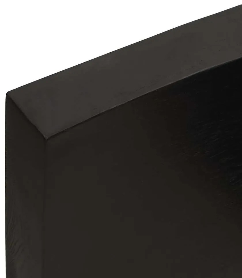 sötétbarna kezelt tömör asztallap 200x40x(2-6) cm