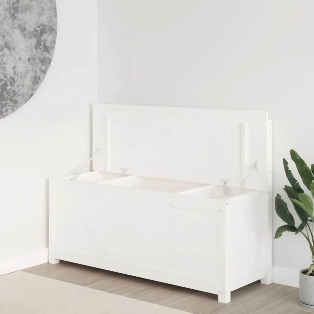 fehér tömör fenyőfa pad 110 x 41 x 76,5 cm