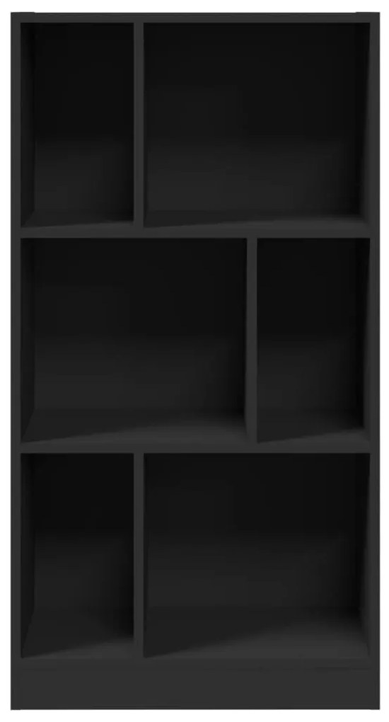 fekete szerelt fa könyvszekrény 57 x 28,5 x 107,5 cm