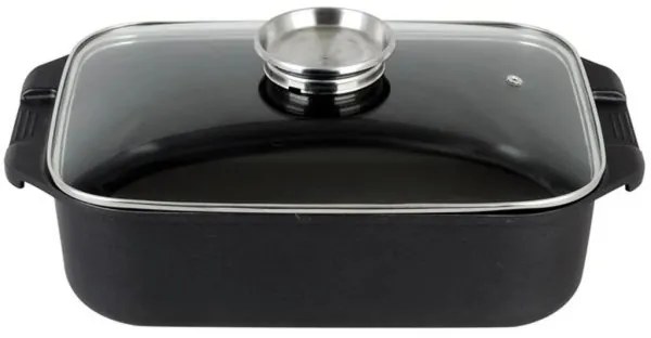 TORO 6,5 l-es fedeles sütőedény 34,5x10x24,5 cm fekete