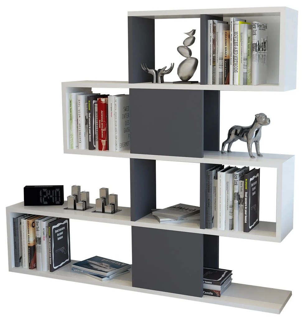 könyvespolc Karlin - White, Anthracite