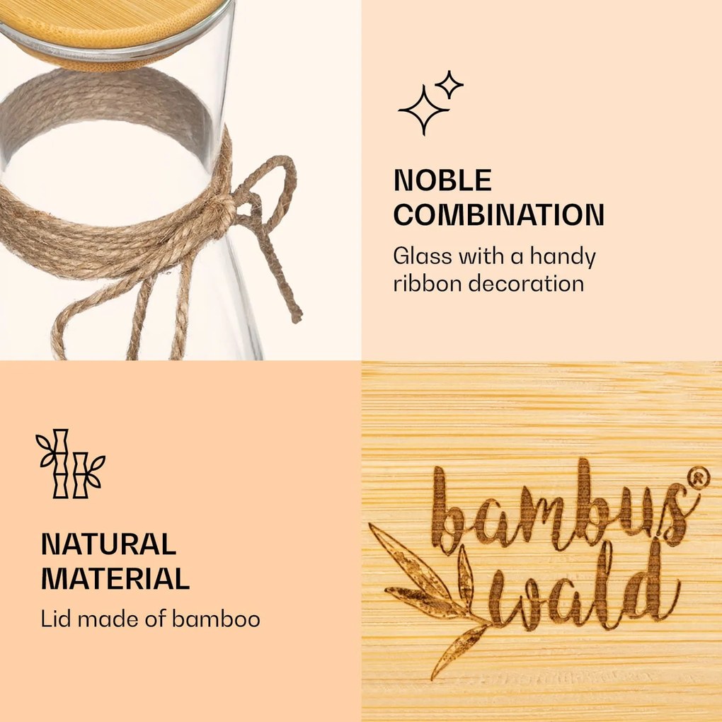 Klarstein Üvegkancsó bambusz fedéllel, boroszilikát üveg, hőálló
