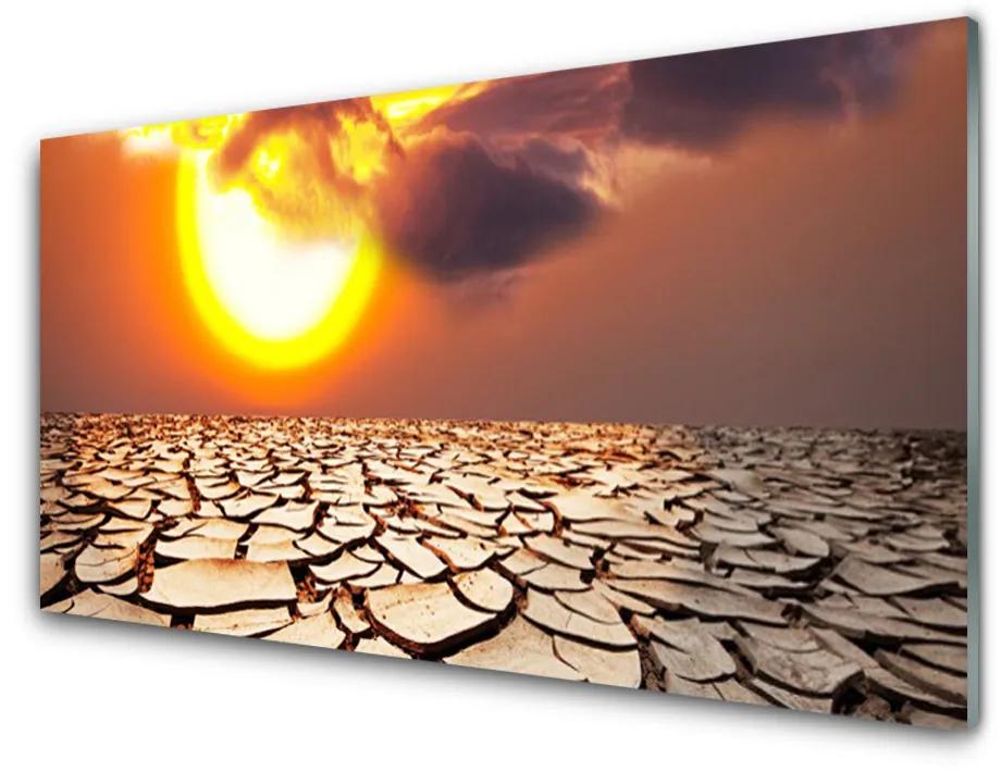 Üvegkép falra Sun Desert Landscape 140x70 cm