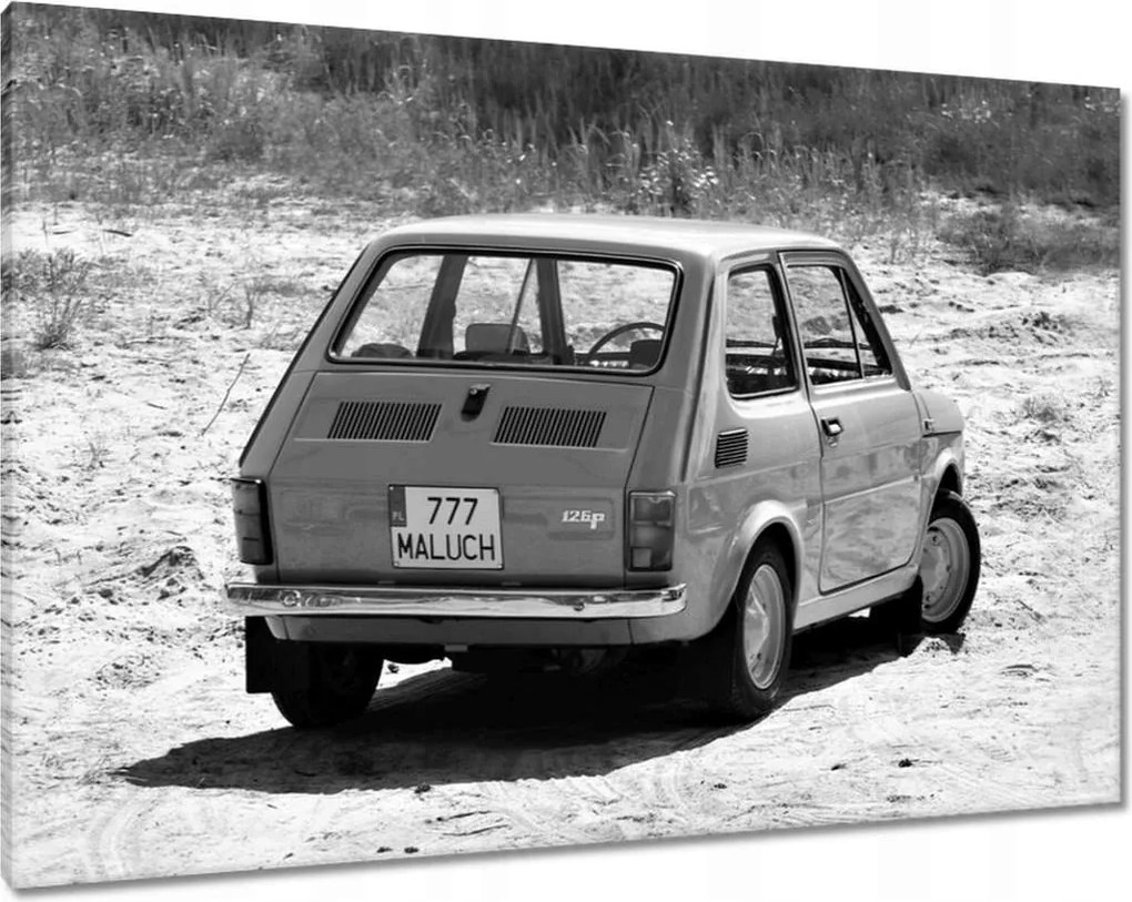 Vászonkép 100x70 Kisgyermek Fiat 126p Kisgyermek