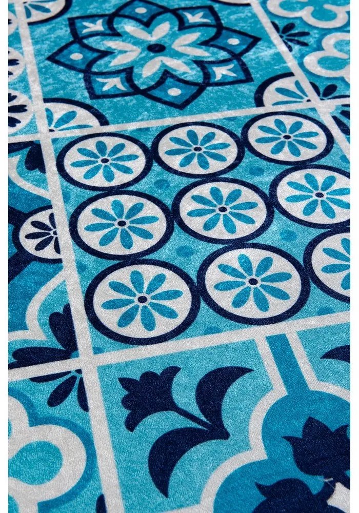 Kék fürdőszobai kilépő szett 2 db-os 60x100 cm Ceramic – Foutastic