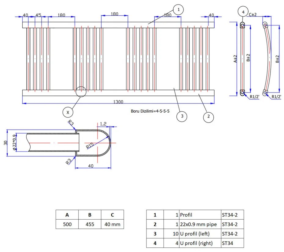 Fekete 750x1300mm törölközőszárítós fürdőszobai radiátor Welland Lux | Készletről | Gyors kiszállítással