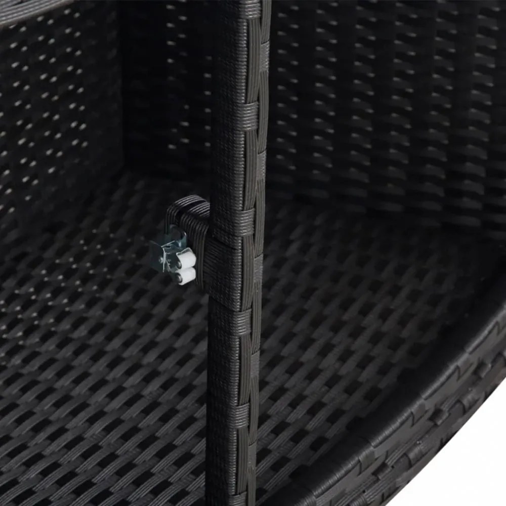 fekete polyrattan jakuzzi-keret