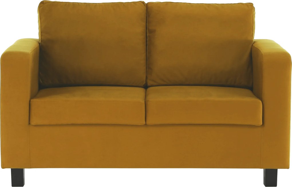 Teljesen kárpitozott heverő, mustár színű szövet, LUANA