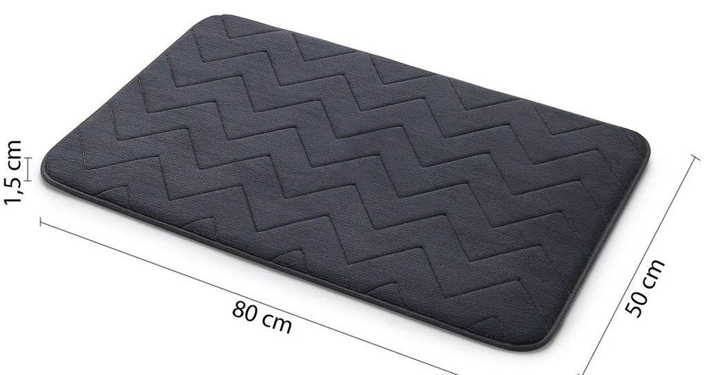 GEDY 96MS508085 Mousse fürdőszoba szőnyegantracit, 50 x 80 cm