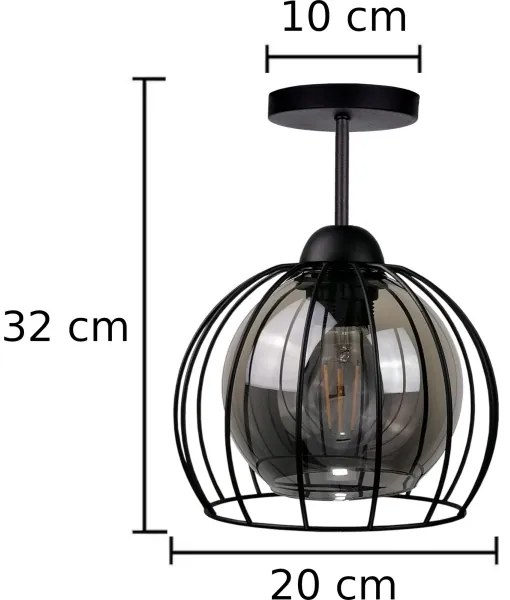 Felületre szerelhető csillár  SOLO BLACK 1xE27/60W/230V