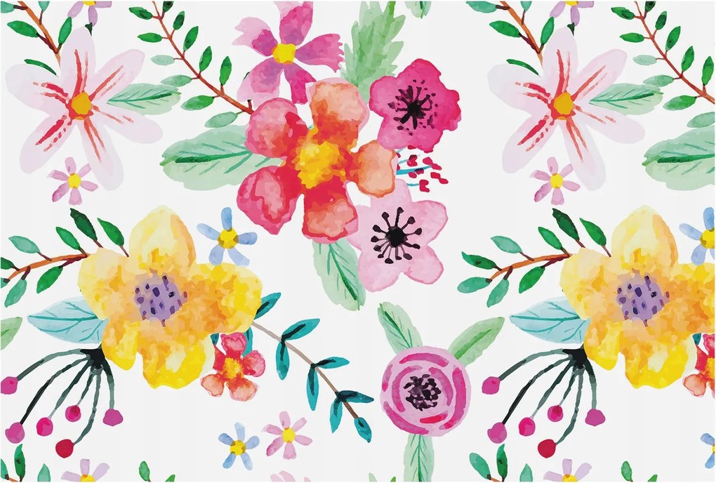 Fotótapéta Flizelin Fal a Hálószobába Virágos frissesség 104x70 Ragasztó