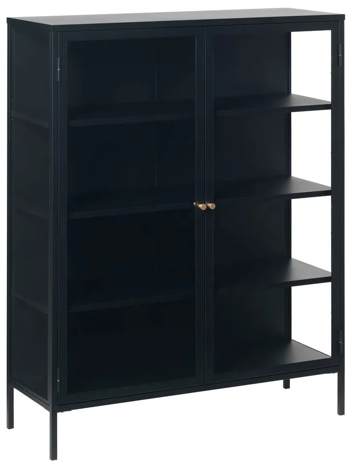 Fekete fém tálalószekrény 110x140 cm Carmel – Unique Furniture