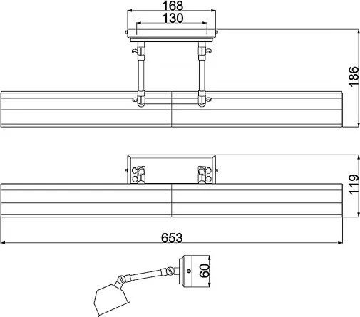 Elstead CHAWTON-PLL-BLK - Képmegvilágító lámpa CHAWTON 4xE14/40W/230V fekete