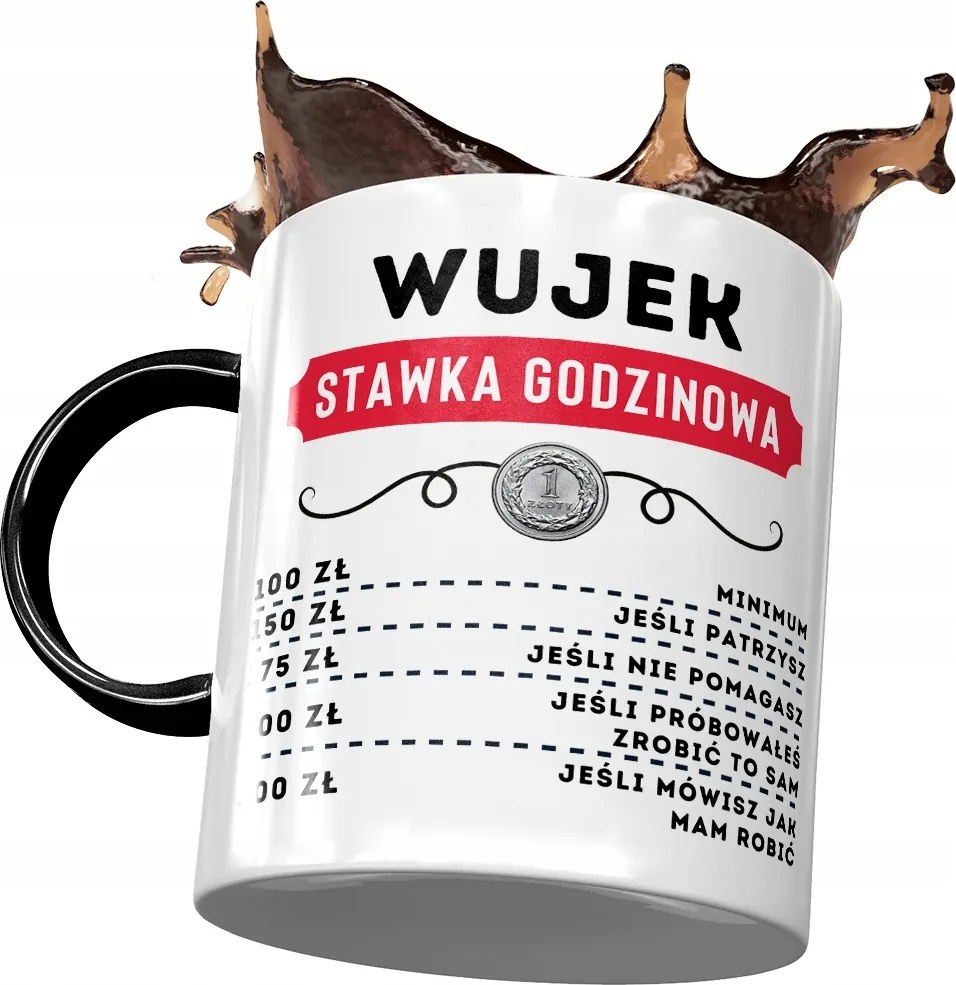 Fekete bögre Bácsi bácsinak Ajándék Nyomtatott fényképpel