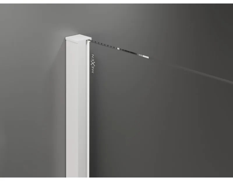 Mexen Velar, zuhanykabin tolóajtóval 160 x 75 cm, 8 mm-es matt üveg, fehér matt, 871-160-075-31-20
