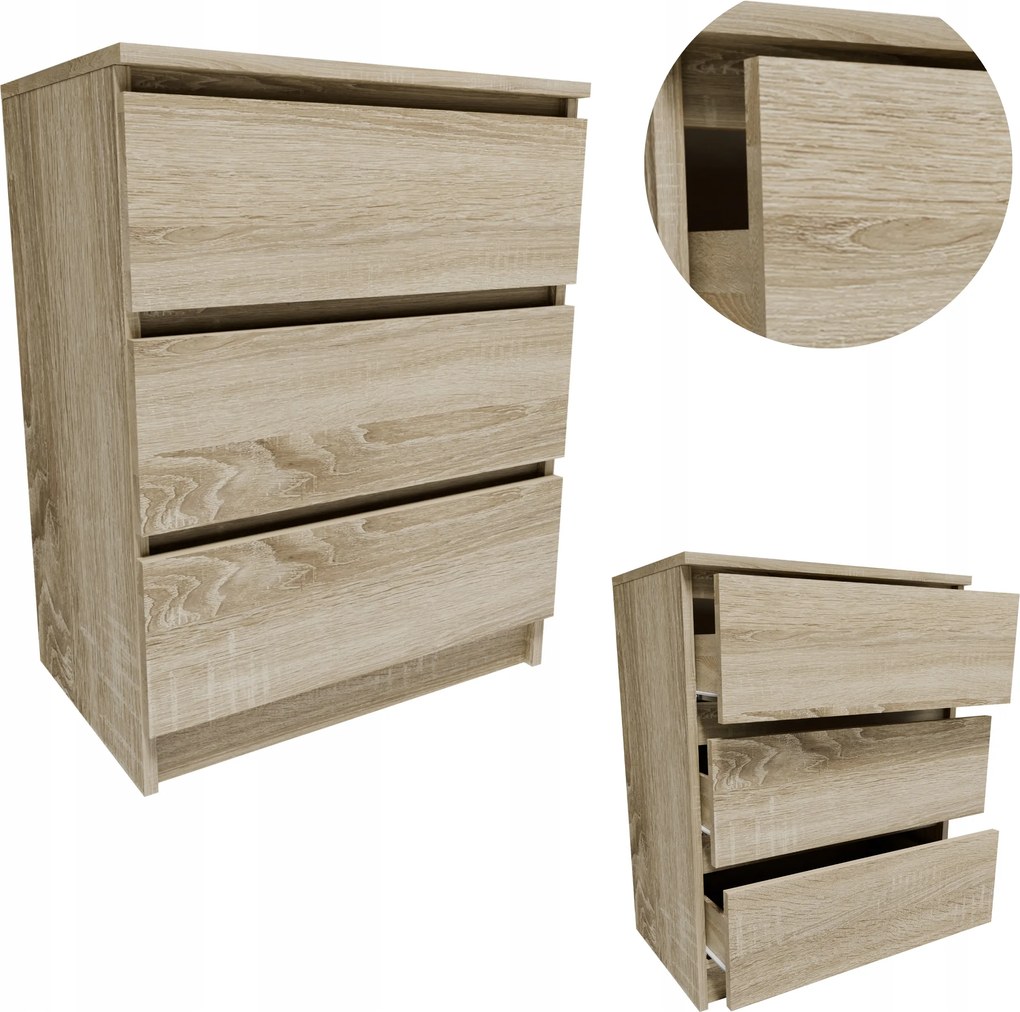 Komód K603SON sonoma kis szekrény polcos szekrény ruhatároló játékok könyvek