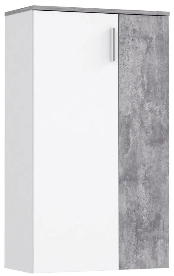 ETON cipős szekrény, fehér/szürke betonhatású