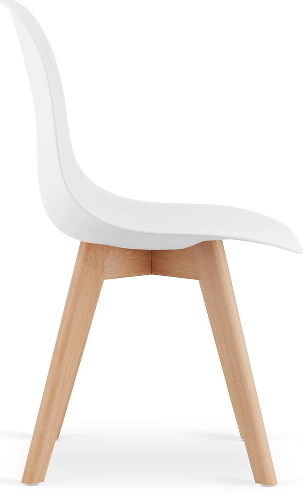 Étkezőgarnitúra 1 + 4, RAMOD asztal 100x60 cm fehér/tölgy dekor + fehér KITO szék