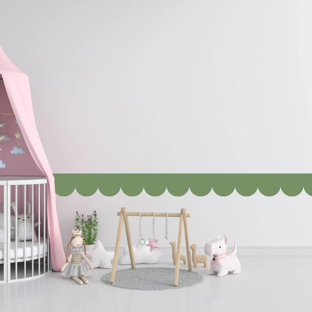 PIPPER. Textil öntapadó tapéta - Mini Ív - Zöld szín Szín: Sápadt