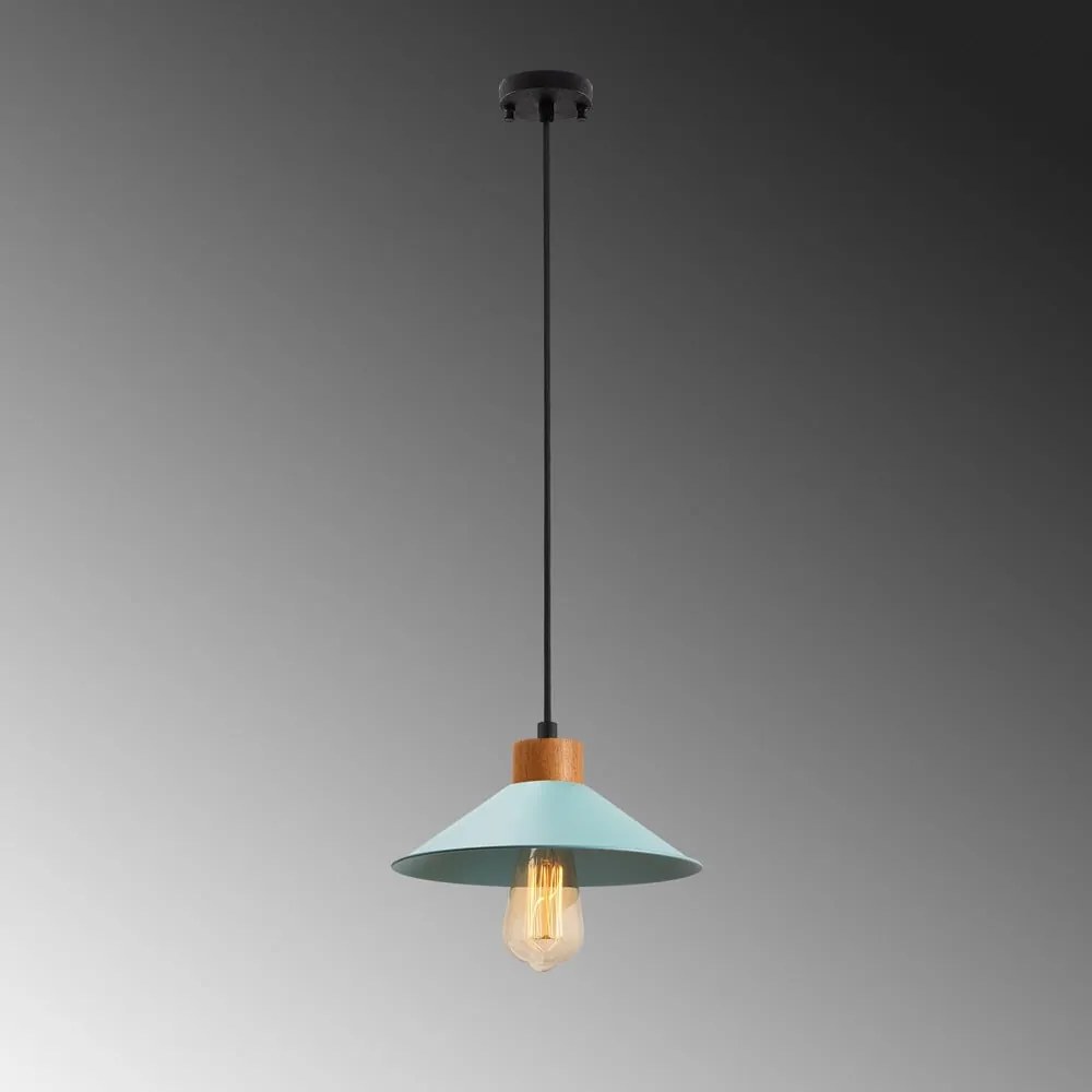 Türkiz-natúr színű függőlámpa fém búrával ø 24 cm Manavgat – Opviq lights