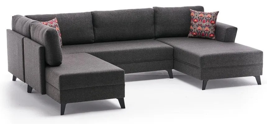 Antracitszürke sarokkanapé (U alakú) Eris – Balcab Home