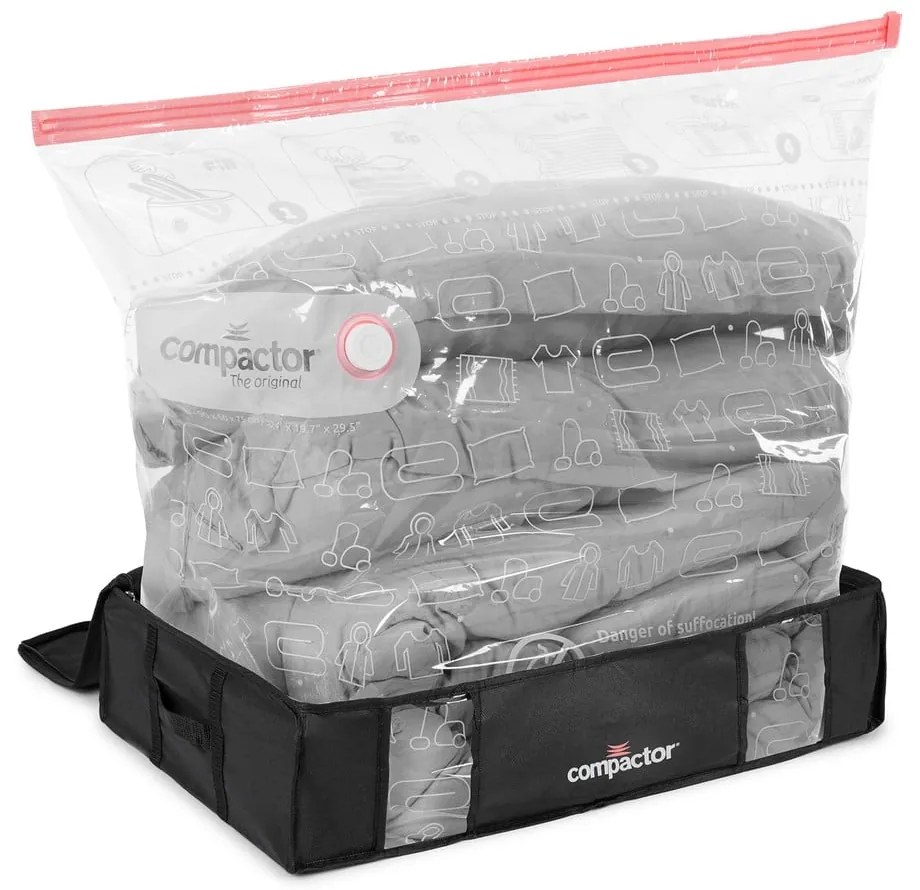 XXL Black Edition 3D fekete ágy alatti ruhatároló doboz, 145 l - Compactor