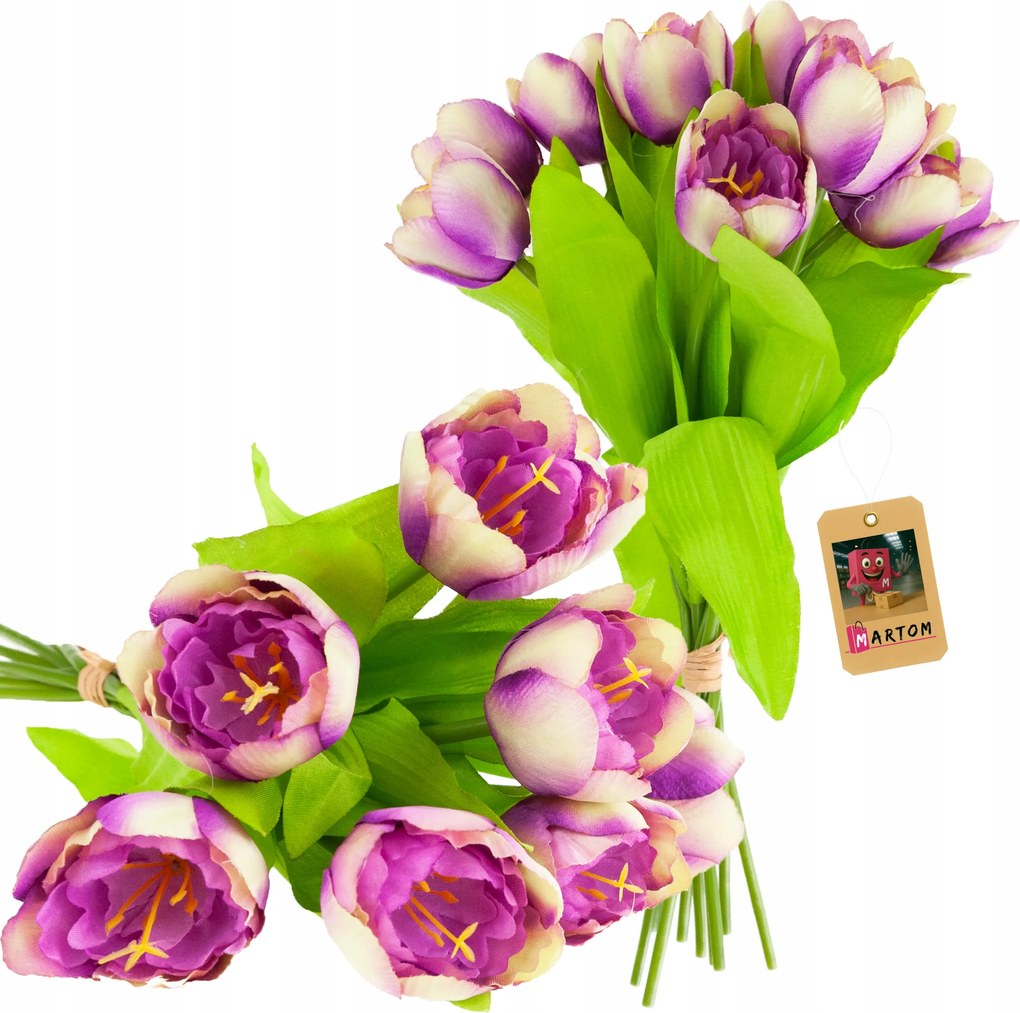 Tulipán csokor tulipán Művirágok élő húsvét gumírozott 9db