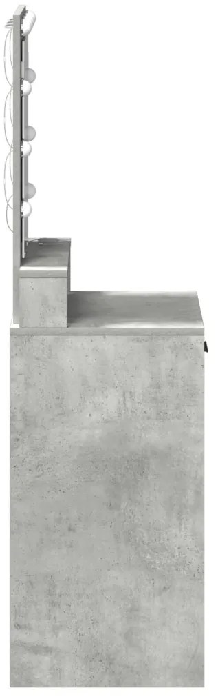 Öltözőasztal LED világítással Betonnedv Hossz 50x41x140 cm