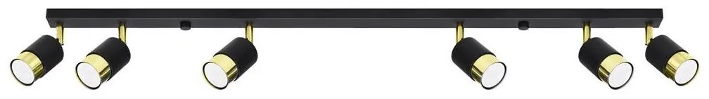 Sollux SL.1073 - Spotlámpa NERO 6xGU10/40W/230V fekete/arany
