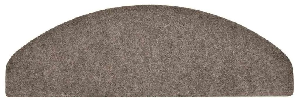öntapadós lépcsőszőnyegek 30 db 65 x 21 x 4 cm bézs félkör alakú nagy
