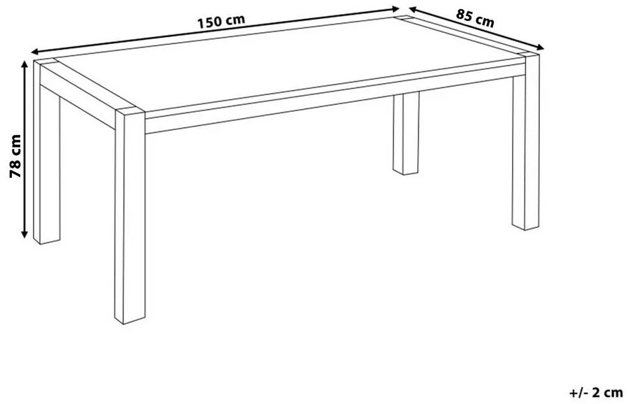 Klasszikus Sötétbarna Fa Étkezőasztal 150 x 85 cm NATURA Beliani